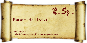 Moser Szilvia névjegykártya